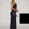 Gonna lunga a vita media con spacco sulla coscia e decorazioni Nevara in nero e viola