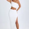 Gonna lunga asimmetrica con arricciature Ishaana in bianco Gonna lunga asimmetrica con arricciature Ishaana in bianco