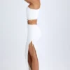 Gonna lunga asimmetrica con arricciature Ishaana in bianco Gonna lunga asimmetrica con arricciature Ishaana in bianco