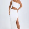 Gonna lunga asimmetrica con arricciature Ishaana in bianco Gonna lunga asimmetrica con arricciature Ishaana in bianco