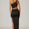 Gonna lunga asimmetrica con arricciature Ishaana in nero Gonna lunga asimmetrica con arricciature Ishaana in nero