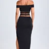 Gonna lunga asimmetrica con cut-out Urara in nero Gonna lunga asimmetrica con cut-out Urara in nero