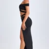 Gonna lunga asimmetrica con cut-out Urara in nero Gonna lunga asimmetrica con cut-out Urara in nero