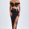 Gonna lunga asimmetrica con cut-out Urara in nero Gonna lunga asimmetrica con cut-out Urara in nero