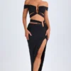 Gonna lunga asimmetrica con cut-out Urara in nero Gonna lunga asimmetrica con cut-out Urara in nero