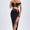 Gonna lunga asimmetrica con cut-out Urara in nero Gonna lunga asimmetrica con cut-out Urara in nero
