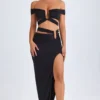 Gonna lunga asimmetrica con cut-out Urara in nero Gonna lunga asimmetrica con cut-out Urara in nero