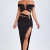 Gonna lunga asimmetrica con cut-out Urara in nero Gonna lunga asimmetrica con cut-out Urara in nero