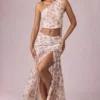 Gonna lunga asimmetrica con ruches Romy con stampa floreale Primrose Gonna lunga asimmetrica con ruches Romy con stampa floreale Primrose