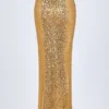 Gonna lunga con spalline Abaco decorata con dettagli metallici in oro Gonna lunga con spalline Abaco decorata con dettagli metallici in oro