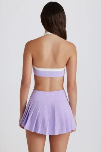 Gonna-pantaloncino da tennis plissettata a vita bassa Soft Active in lilla