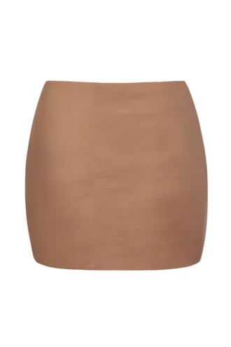 Gonna slip a vita bassa in morbida rete Intimates, colore miele