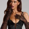 Guanti in pizzo Poe in nero Guanti in pizzo Poe in nero