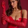 Guanti in pizzo Poe in rosso fuoco Guanti in pizzo Poe in rosso fuoco