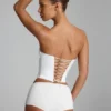 Hot pants a vita bassa in jersey elasticizzato Sabrine, colore bianco Hot pants a vita bassa in jersey elasticizzato Sabrine, colore bianco