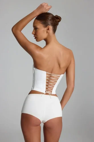 Hot pants a vita bassa in jersey elasticizzato Sabrine, colore bianco