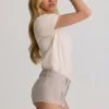 Hot pants a vita bassa Lanori in ecru Hot pants a vita bassa Lanori in ecru