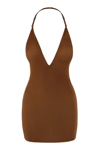 Intimates Intimates Vestito corto multiuso in morbida rete color castagna