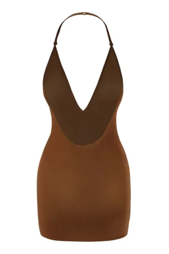 Intimates Intimates Vestito corto multiuso in morbida rete color castagna