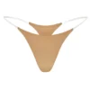 Intimo Perizoma in maglia senza cuciture con spalline trasparenti in color caramello Intimo Perizoma in maglia senza cuciture con spalline trasparenti in color caramello