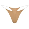 Intimo Perizoma in maglia senza cuciture con spalline trasparenti in color caramello Intimo Perizoma in maglia senza cuciture con spalline trasparenti in color caramello