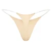 Intimo Tanga in maglia senza cuciture con cinturini trasparenti in Warm Peach Intimo Tanga in maglia senza cuciture con cinturini trasparenti in Warm Peach