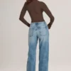 Jeans a gamba dritta con coulisse Faedra in lavaggio medio Jeans a gamba dritta con coulisse Faedra in lavaggio medio