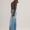 Jeans a gamba dritta con coulisse Faedra in lavaggio medio Jeans a gamba dritta con coulisse Faedra in lavaggio medio