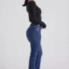Jeans a vita alta svasati Jacey in lavaggio indaco Jeans a vita alta svasati Jacey in lavaggio indaco