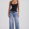 Jeans a vita bassa e gamba larga Jeylan in lavaggio vintage Jeans a vita bassa e gamba larga Jeylan in lavaggio vintage