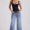 Jeans a vita bassa e gamba larga Jeylan in lavaggio vintage Jeans a vita bassa e gamba larga Jeylan in lavaggio vintage