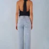 Jeans a vita media e gamba dritta Lorielle in denim chiaro Jeans a vita media e gamba dritta Lorielle in denim chiaro