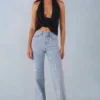 Jeans a vita media e gamba dritta Lorielle in denim chiaro Jeans a vita media e gamba dritta Lorielle in denim chiaro