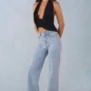 Jeans a vita media e gamba dritta Lorielle in denim chiaro Jeans a vita media e gamba dritta Lorielle in denim chiaro