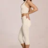 Jeans capri a vita media Anessa in avorio Jeans capri a vita media Anessa in avorio