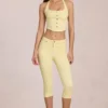 Jeans capri a vita media Anessa in giallo limone Jeans capri a vita media Anessa in giallo limone