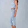 Jeans capri in denim a vita media Landon in denim chiaro Jeans capri in denim a vita media Landon in denim chiaro