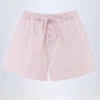 Lariana Mid-Rise Cotton-Poplin Shorts in Pink Stripe Lariana Mid-Rise Cotton-Poplin Shorts in Pink Stripe