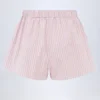 Lariana Mid-Rise Cotton-Poplin Shorts in Pink Stripe Lariana Mid-Rise Cotton-Poplin Shorts in Pink Stripe