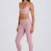 Leggings a cavallina con risvolto a vita media in color malva Leggings a cavallina con risvolto a vita media in color malva
