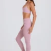 Leggings a cavallina con risvolto a vita media in color malva Leggings a cavallina con risvolto a vita media in color malva