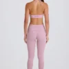 Leggings a cavallina con risvolto a vita media in color malva Leggings a cavallina con risvolto a vita media in color malva