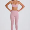 Leggings a cavallina con risvolto a vita media in color malva Leggings a cavallina con risvolto a vita media in color malva
