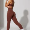 Leggings a lunghezza intera con tasche in marrone Leggings a lunghezza intera con tasche in marrone