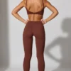 Leggings a lunghezza intera con tasche in marrone Leggings a lunghezza intera con tasche in marrone