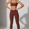 Leggings a lunghezza intera con tasche in marrone Leggings a lunghezza intera con tasche in marrone