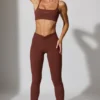 Leggings a lunghezza intera con tasche in marrone Leggings a lunghezza intera con tasche in marrone