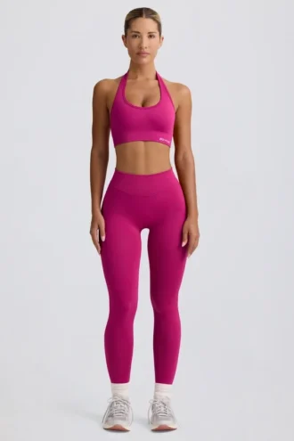 Leggings a vita alta Define Luxe in Berry