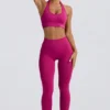 Leggings a vita alta Define Luxe in Berry