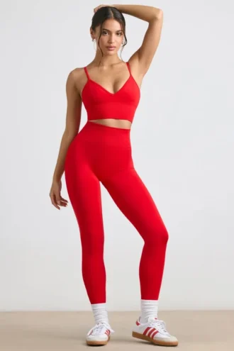 Leggings a vita alta Define Luxe in rosso
